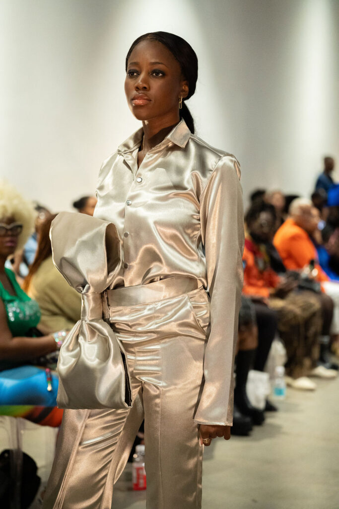 Model walks for designer TImothy Nashhh at SFW Runway 2024 Photo by Phocusd Views