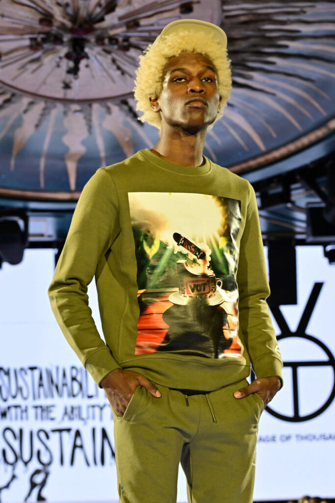 NEW YORK, NEW YORK - SEPTEMBER 04: A model walks the runway for Village of Thousands during Runway 7 Spring/Summer 2025 Collections at Sony Hall on September 04, 2024 in New York City. (Photo by Eugene Gologursky/Getty Images for Runway 7)